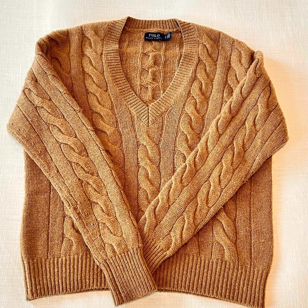 Polo by Ralph Lauren Cable-Knit V Neck Sweater